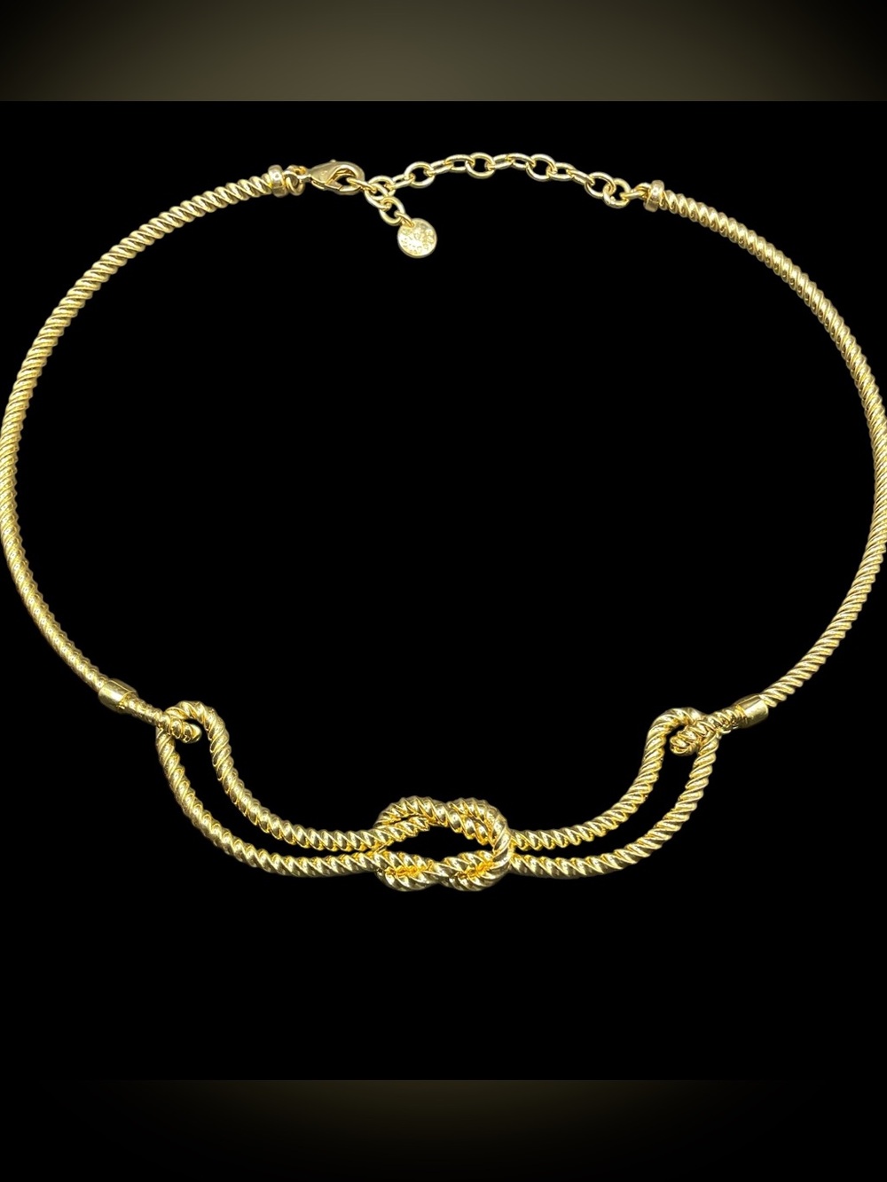 Vintage Talbots Gold Knot Choker Necklace - Women Jewelry